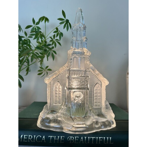 Rare Tall Vintage 1992 Glass Light Up Church Christmas / Holiday / Country Home - Picture 4 of 14